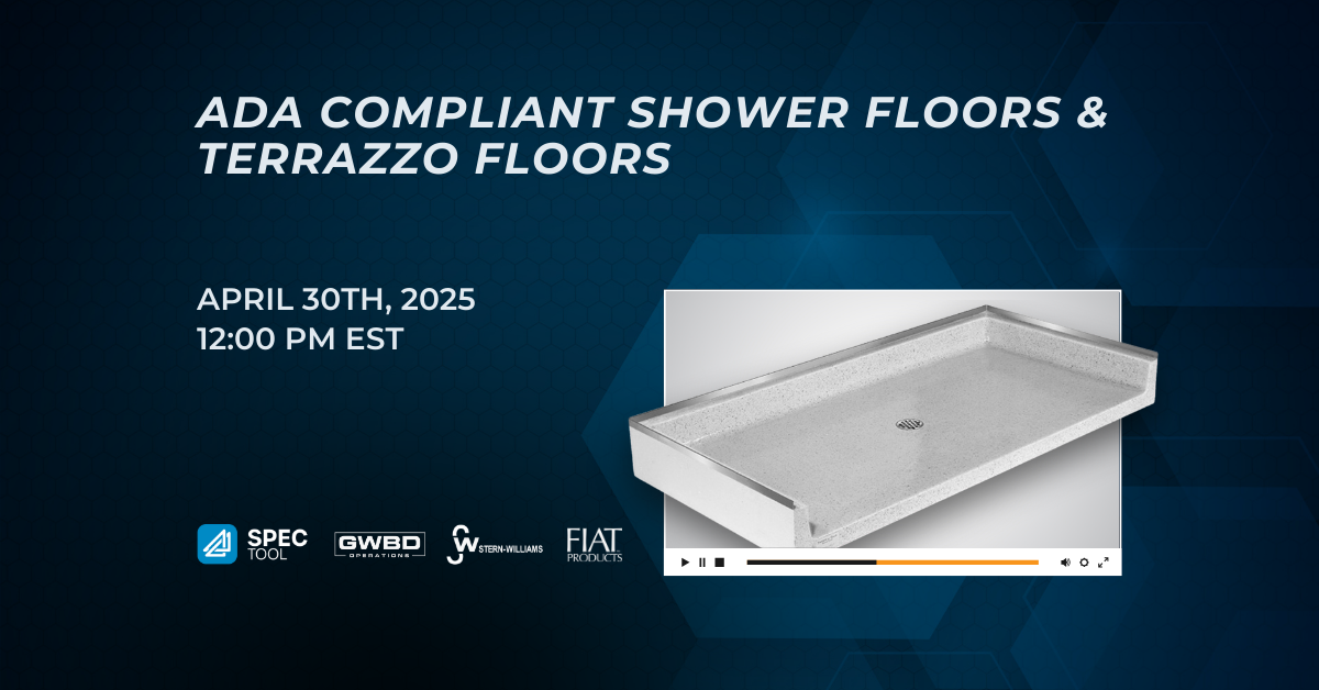 ADA Code Compliant Shower Floors & Terrazzo Floors With GWBD